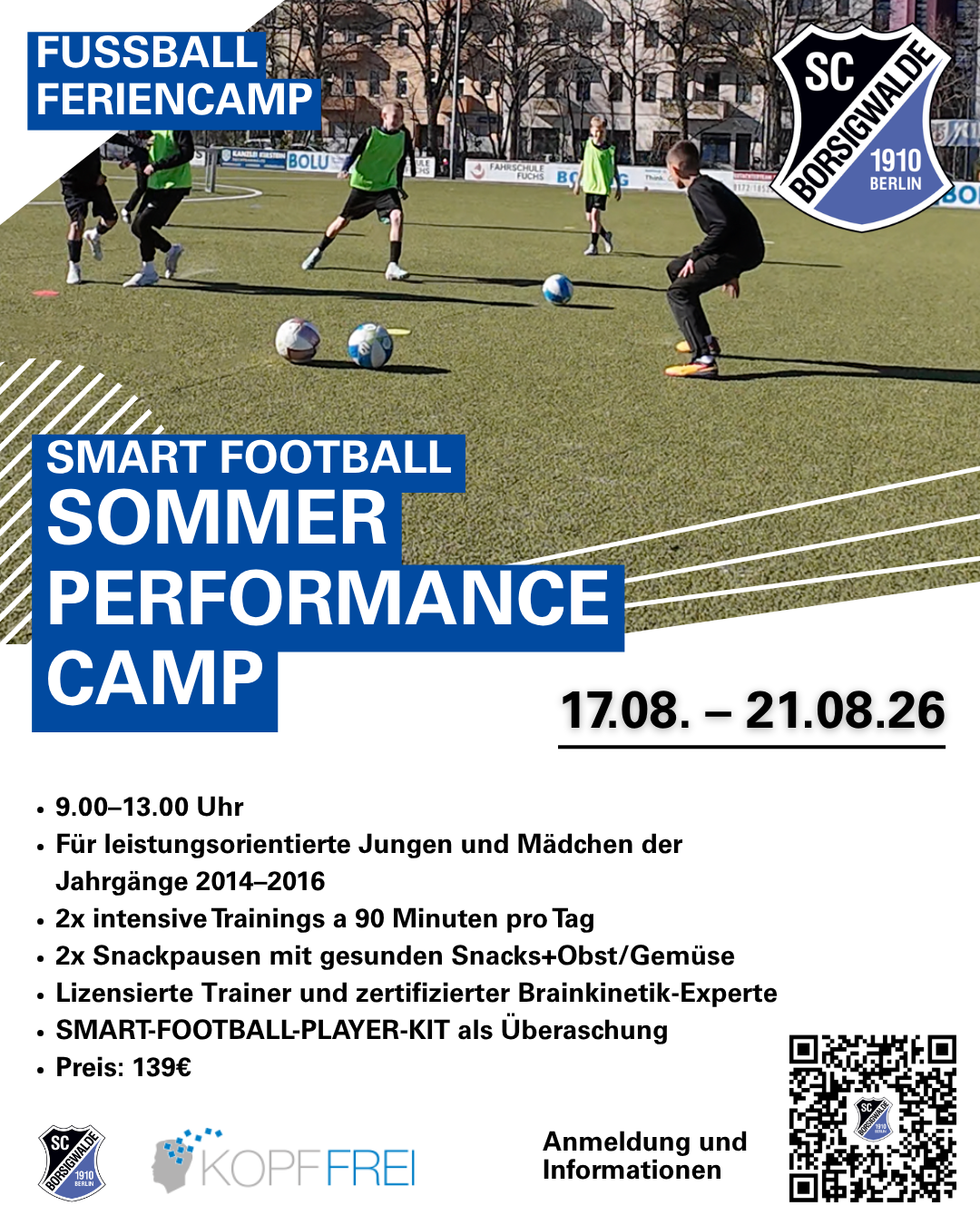 Fussball Feriencamp Sommer Performance Camp Berlin